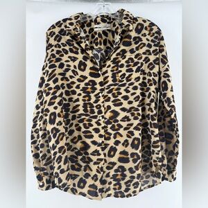 Scotch & Soda  Le Jardin D’Apus Women’s Viscose Leopard Button Up ‎ Sz P (0-2)